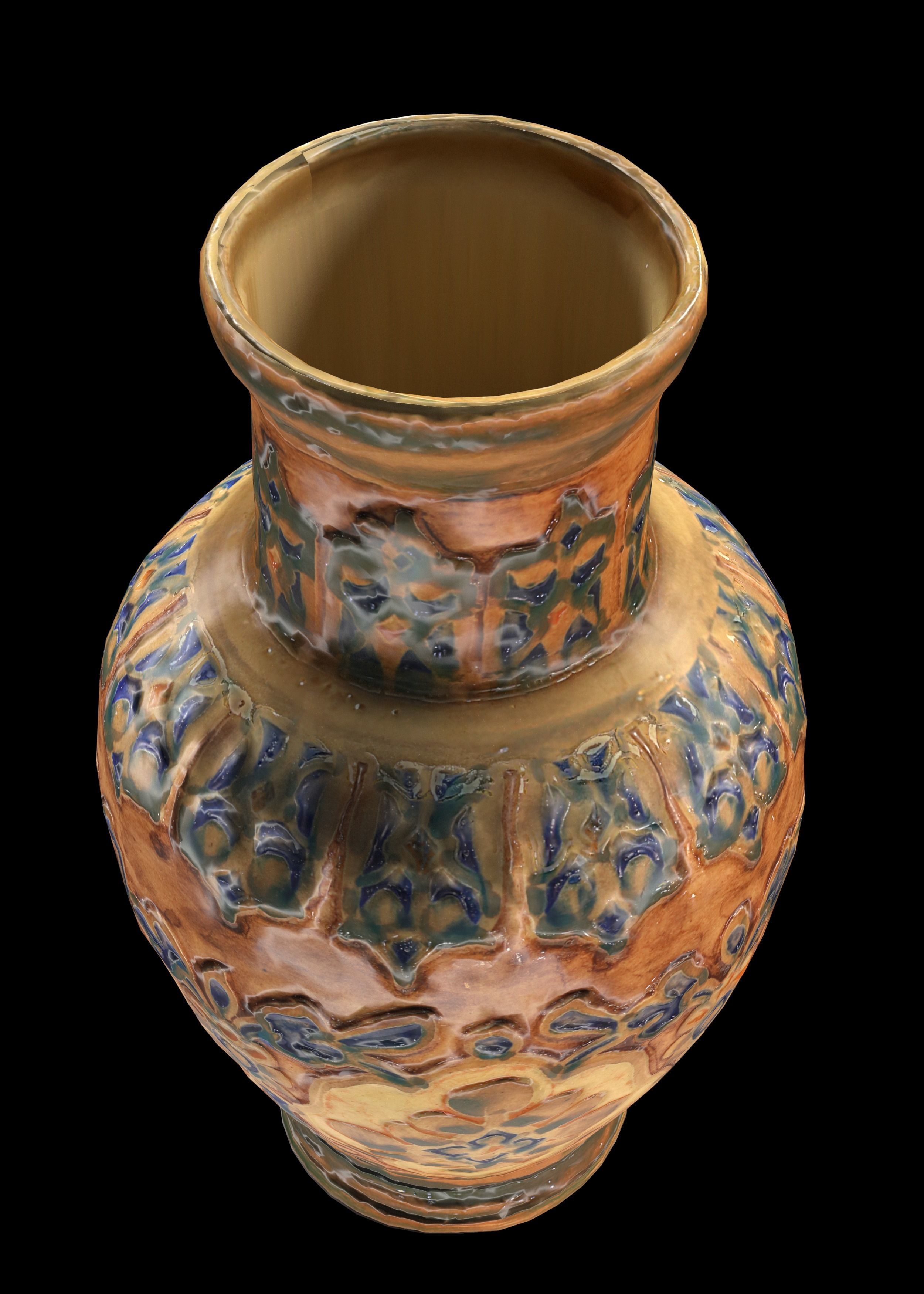 persian pottery vase n01 Low-poly 3D model_3