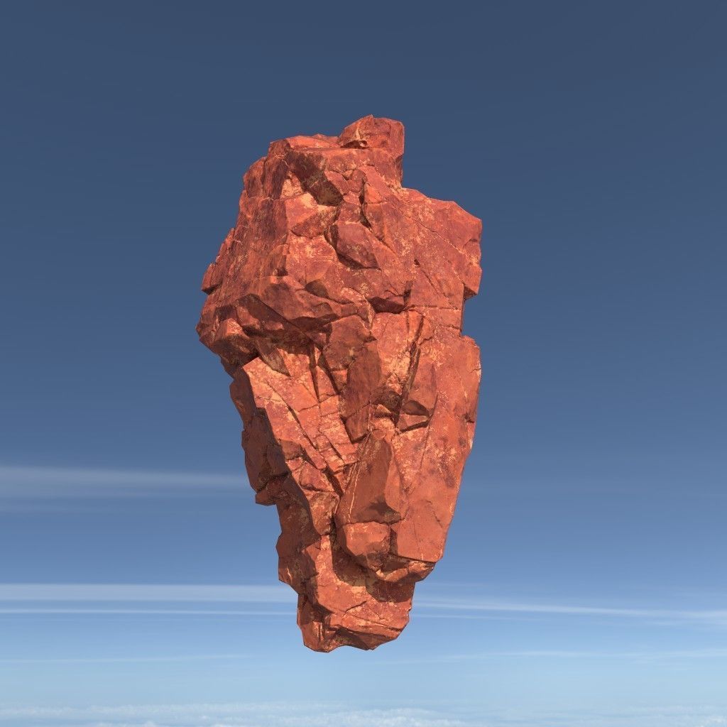 Low poly Sandstone Floating Island Rock Pack 211205 Low-poly 3D model_7