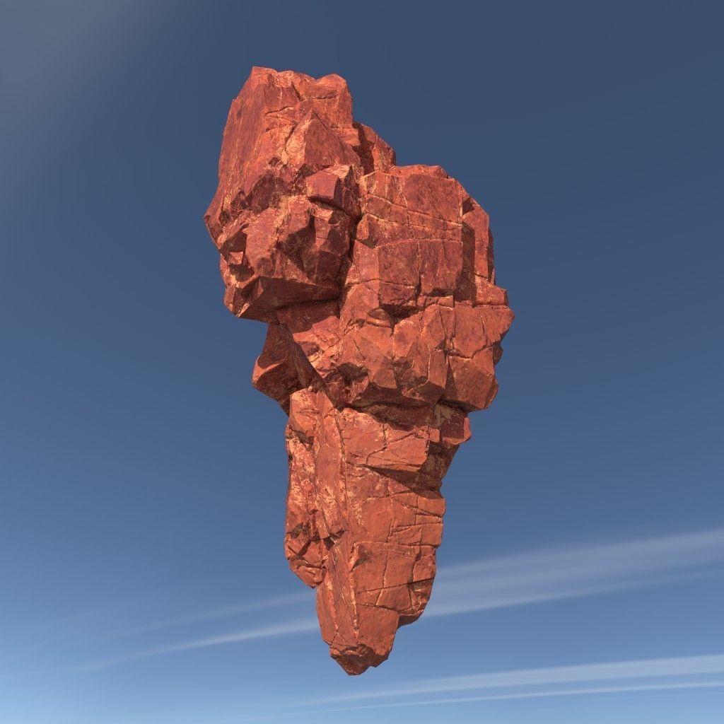 Low poly Sandstone Floating Island Rock Pack 211205 Low-poly 3D model_13