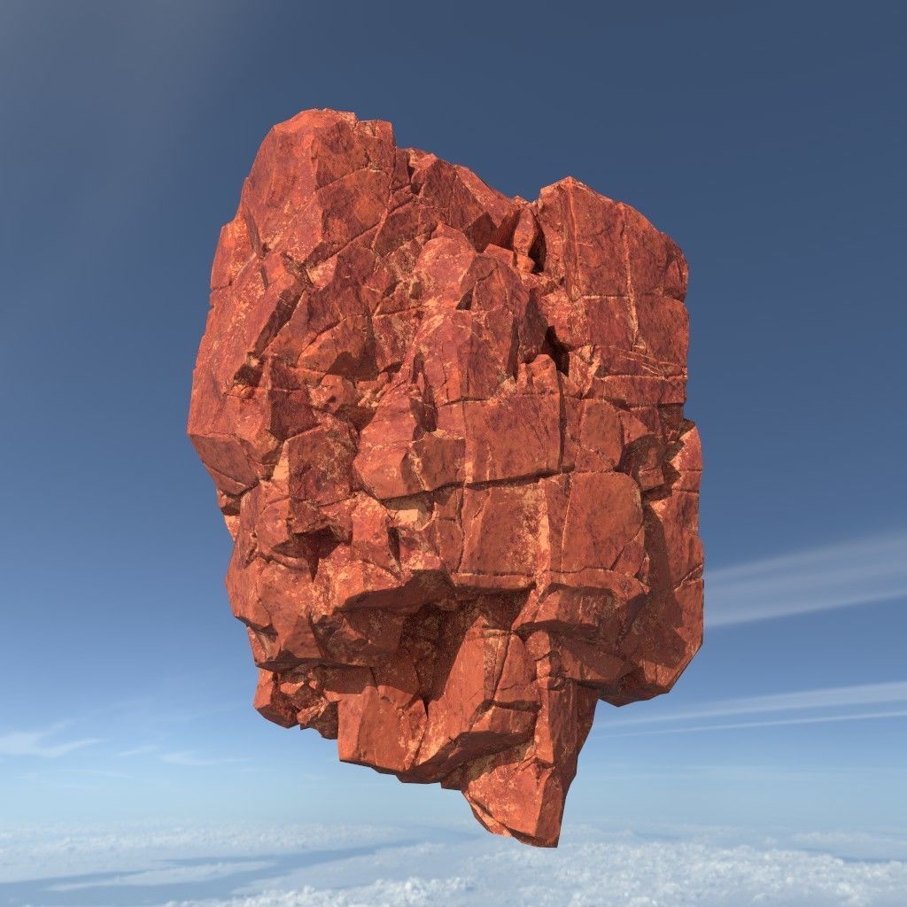 Low poly Sandstone Floating Island Rock Pack 211205 Low-poly 3D model_19
