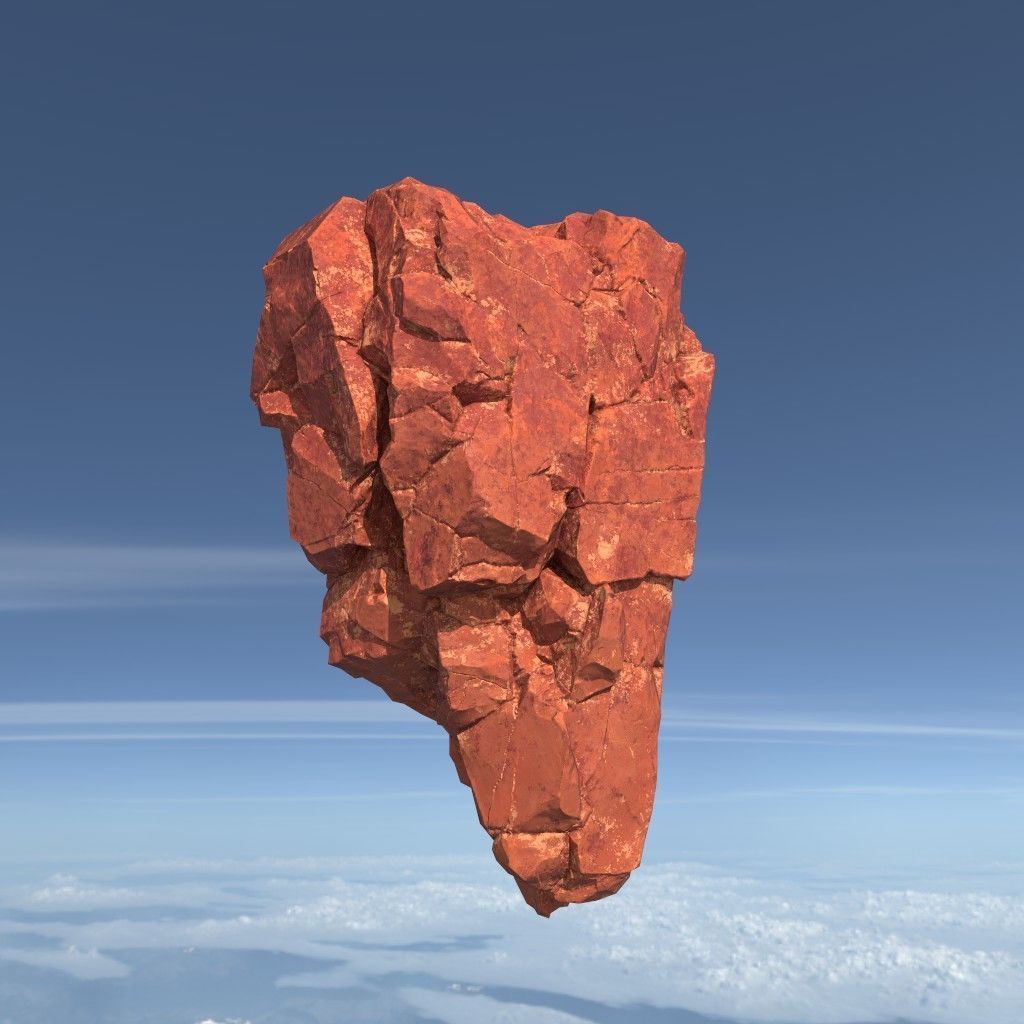Low poly Sandstone Floating Island Rock Pack 211205 Low-poly 3D model_3