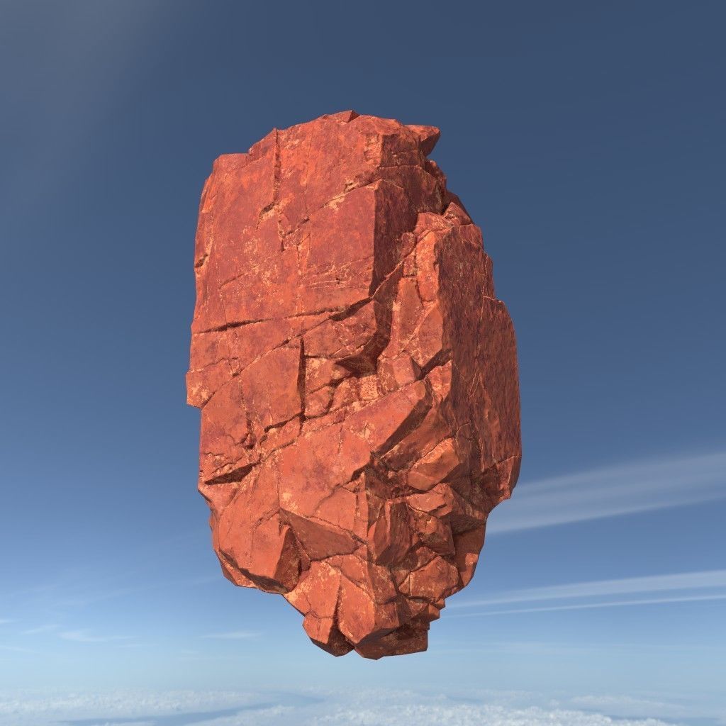 Low poly Sandstone Floating Island Rock Pack 211205 Low-poly 3D model_5