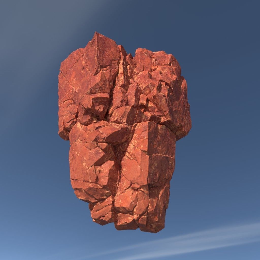 Low poly Sandstone Floating Island Rock Pack 211205 Low-poly 3D model_17