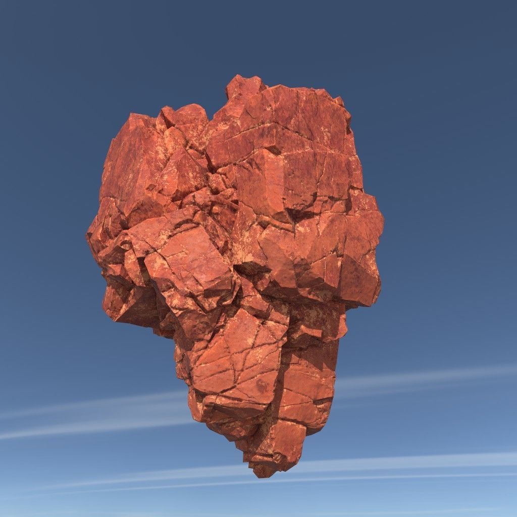 Low poly Sandstone Floating Island Rock Pack 211205 Low-poly 3D model_11