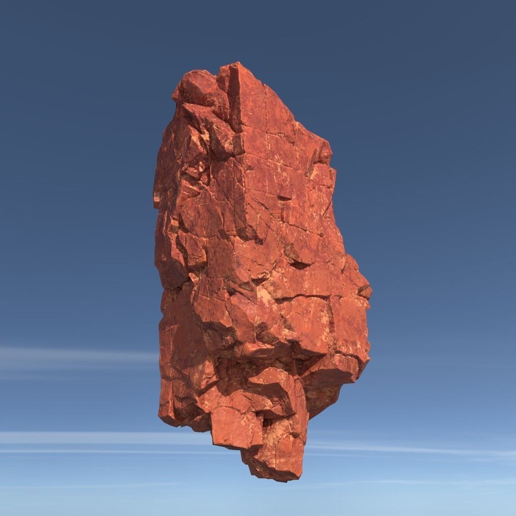 Low poly Sandstone Floating Island Rock Pack 211205 Low-poly 3D model_1