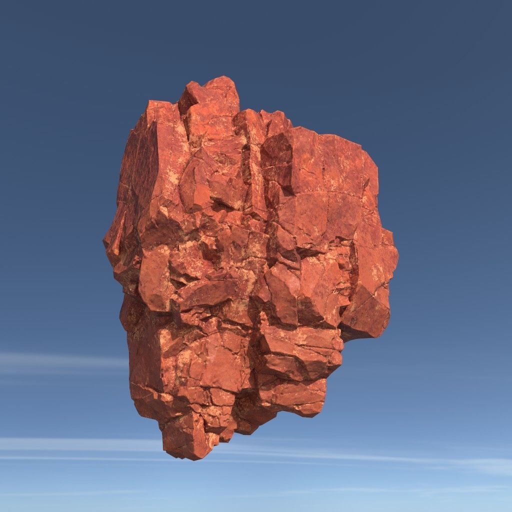 Low poly Sandstone Floating Island Rock Pack 211205 Low-poly 3D model_9