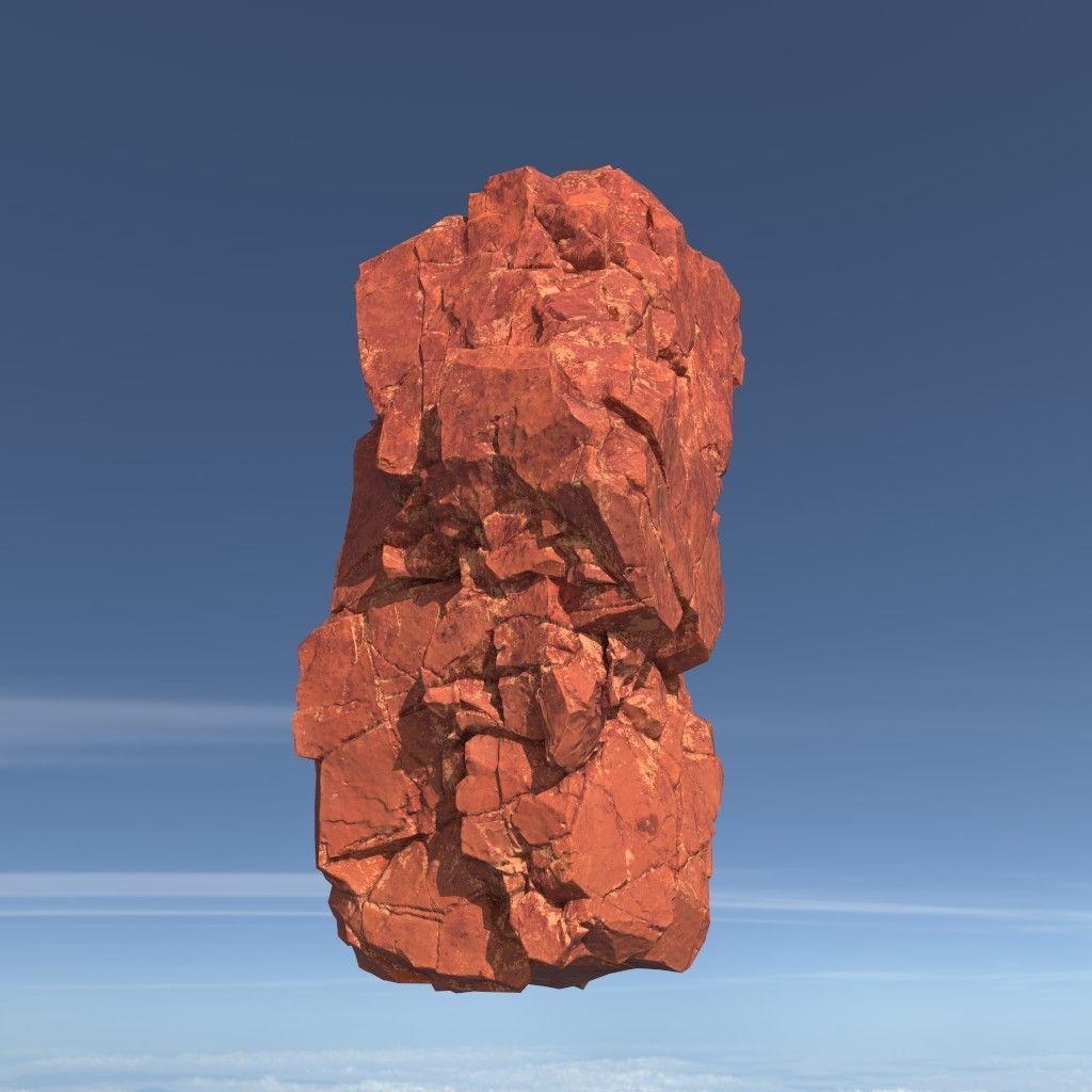 Low poly Sandstone Floating Island Rock Pack 211205 Low-poly 3D model_15