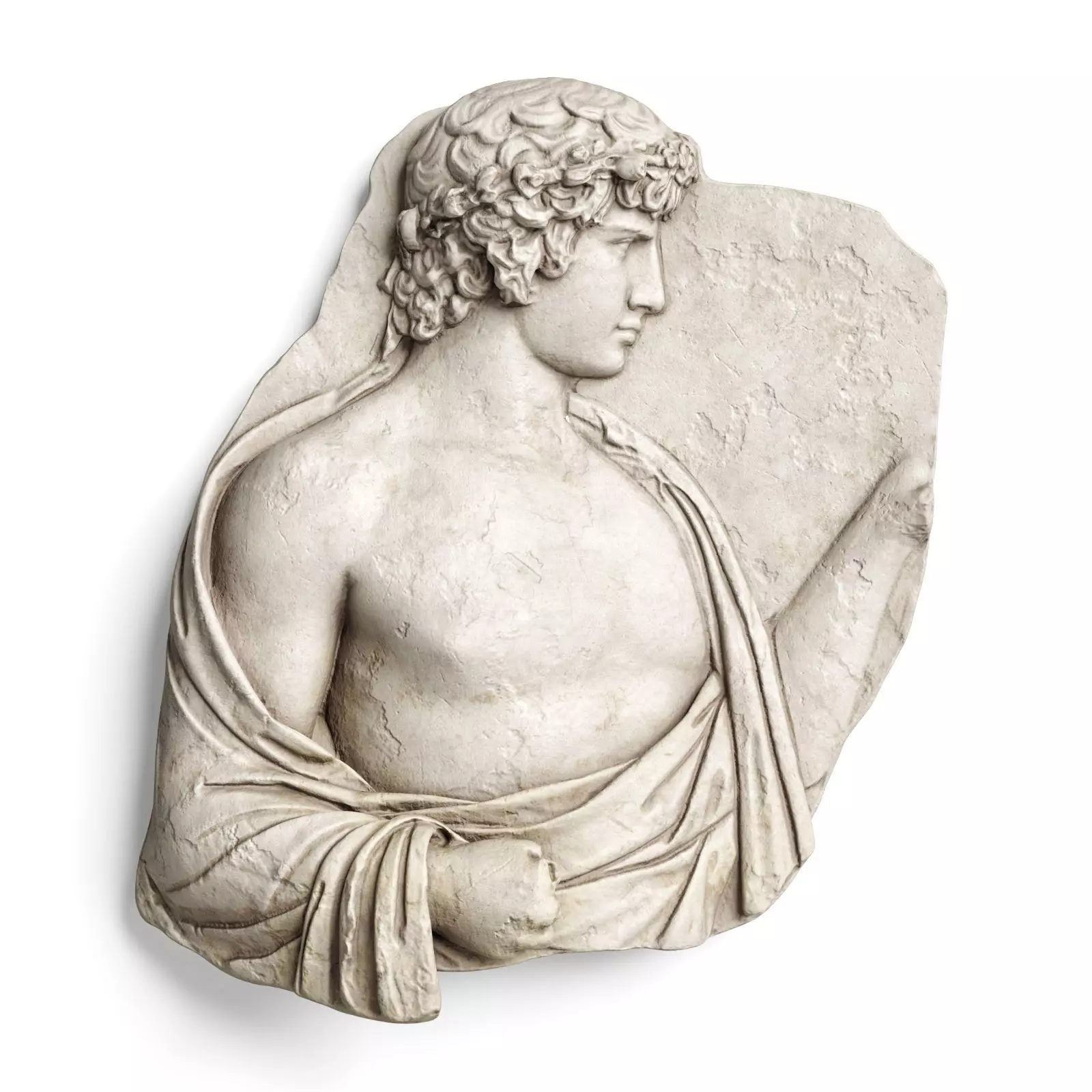 Antinous relief wall panel 3D model_0