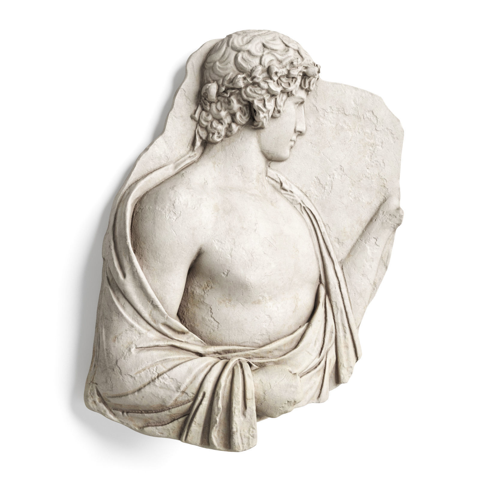 Antinous relief wall panel 3D model_1