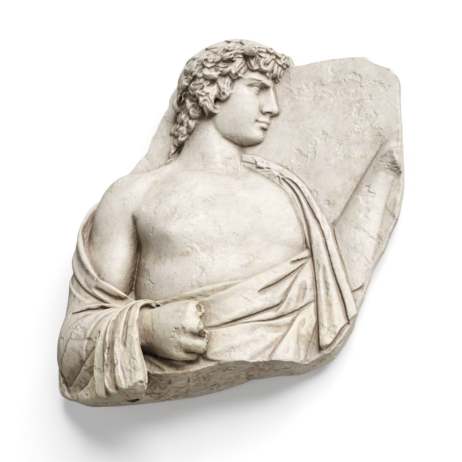 Antinous relief wall panel 3D model_3