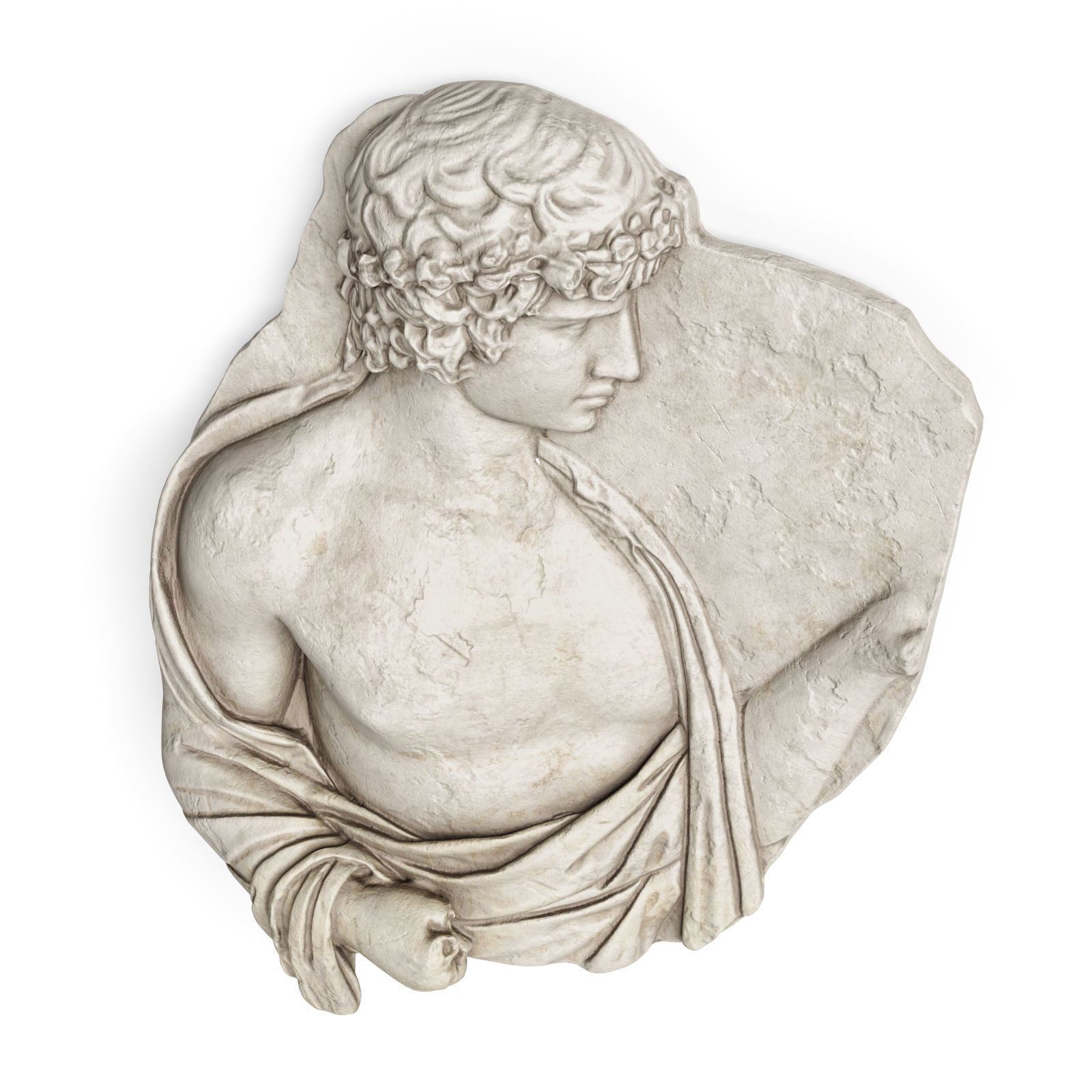 Antinous relief wall panel 3D model_2