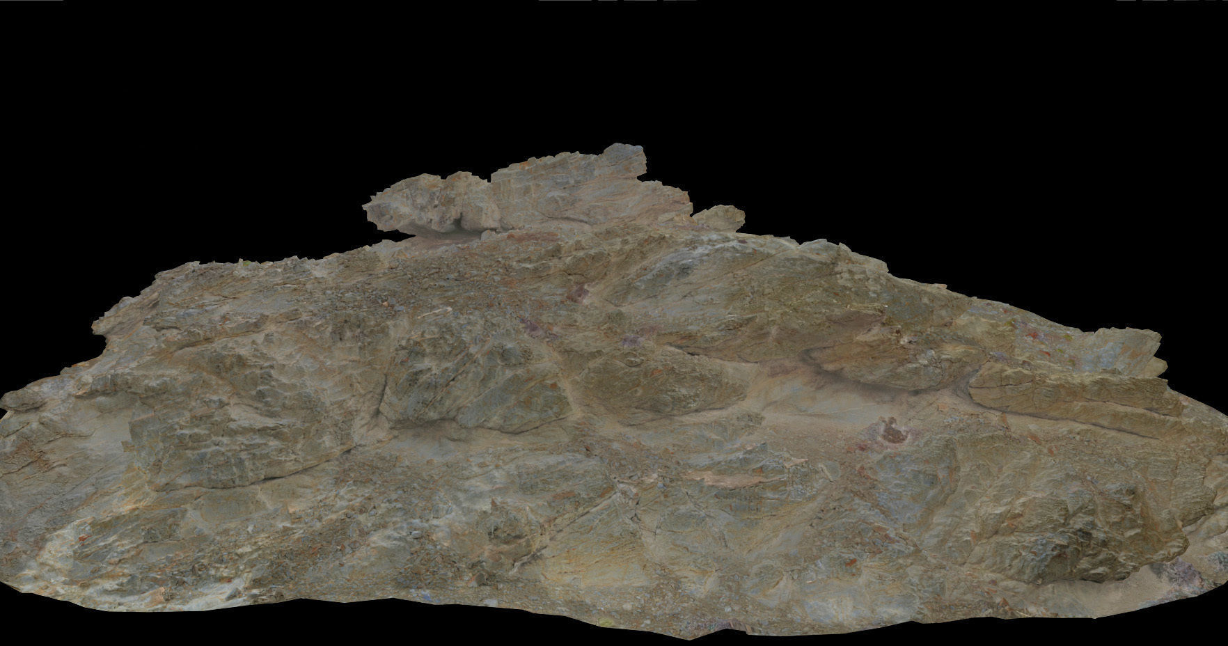 PBR Coast Volcanic rock cliff big Scanned Low-poly 3D model_3