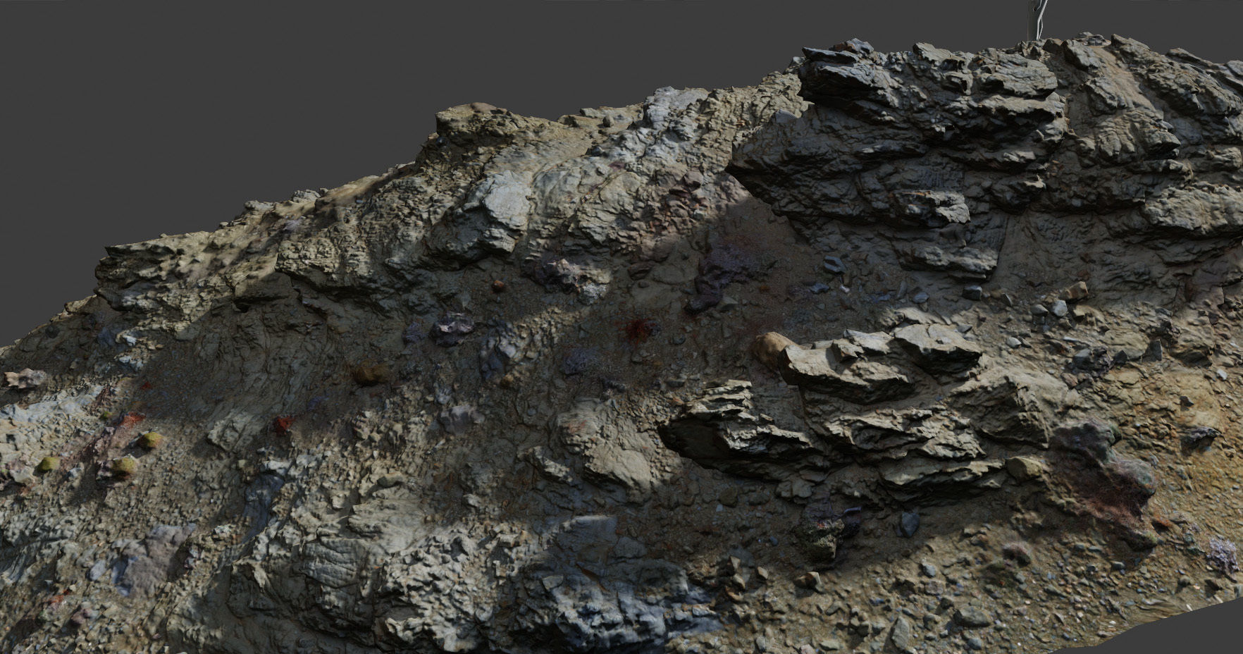 PBR Coast Volcanic rock cliff big Scanned Low-poly 3D model_15
