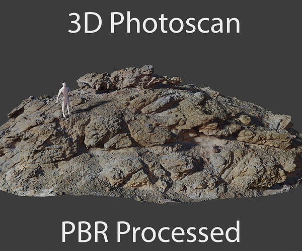 PBR Coast Volcanic rock cliff big Scanned Low-poly 3D model