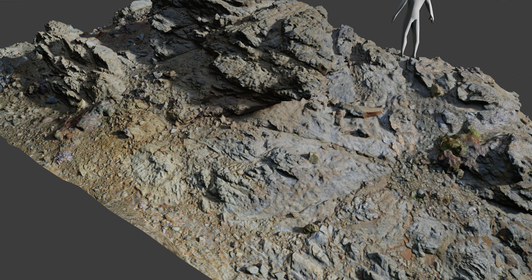 PBR Coast Volcanic rock cliff big Scanned Low-poly 3D model_16