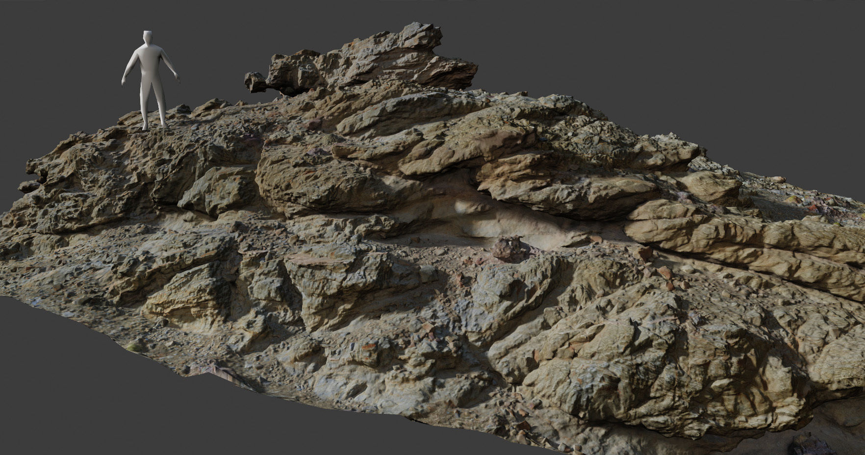 PBR Coast Volcanic rock cliff big Scanned Low-poly 3D model_13