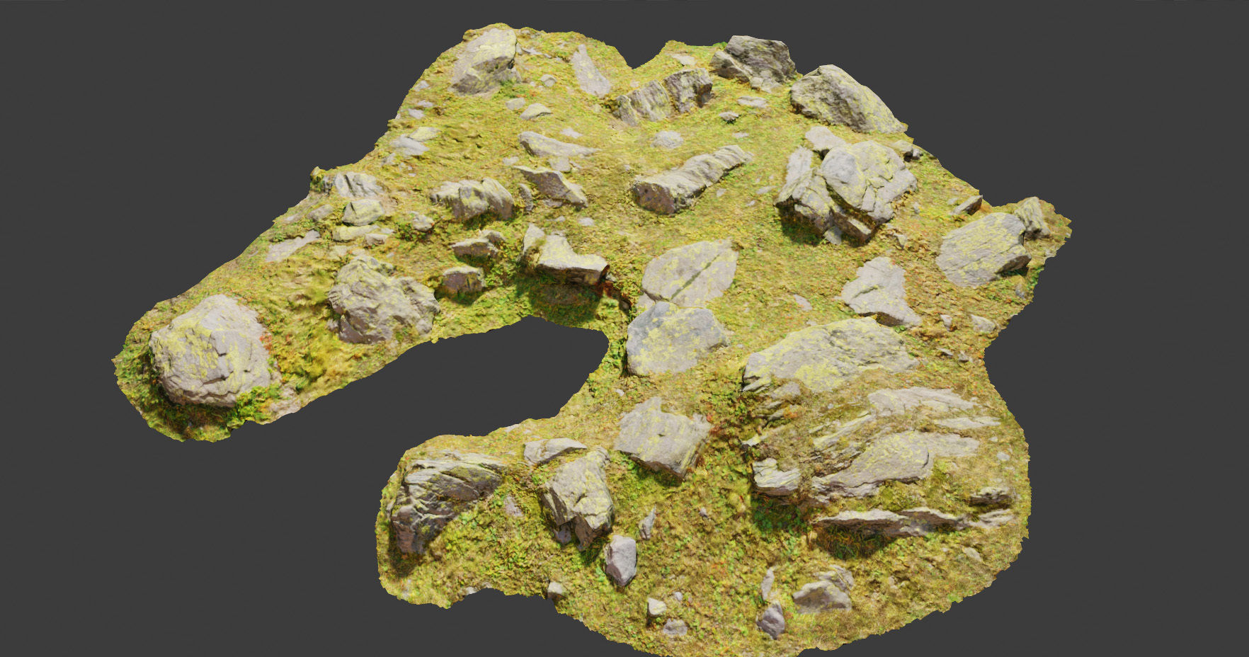PBR rocks stones set grassland scanned Low-poly 3D model_6
