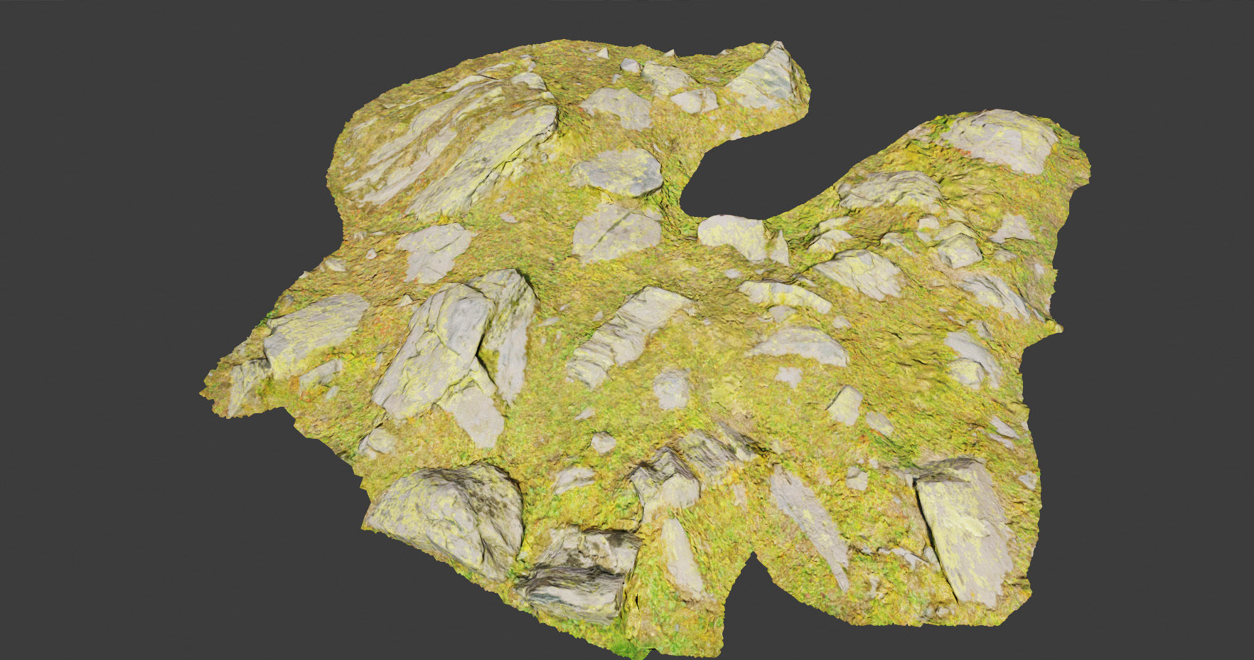 PBR rocks stones set grassland scanned Low-poly 3D model_8
