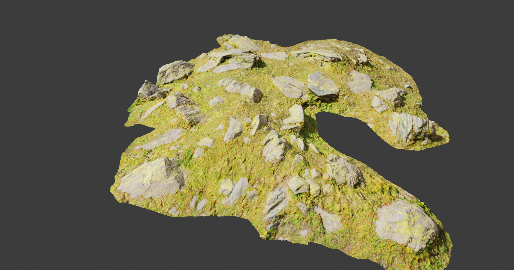PBR rocks stones set grassland scanned Low-poly 3D model_9