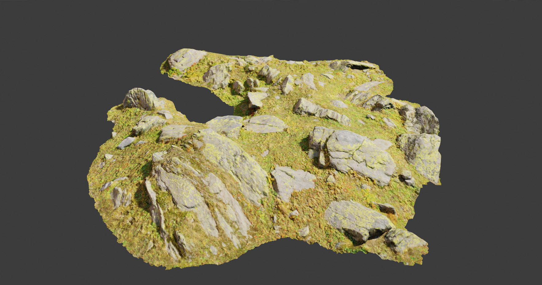 PBR rocks stones set grassland scanned Low-poly 3D model_7