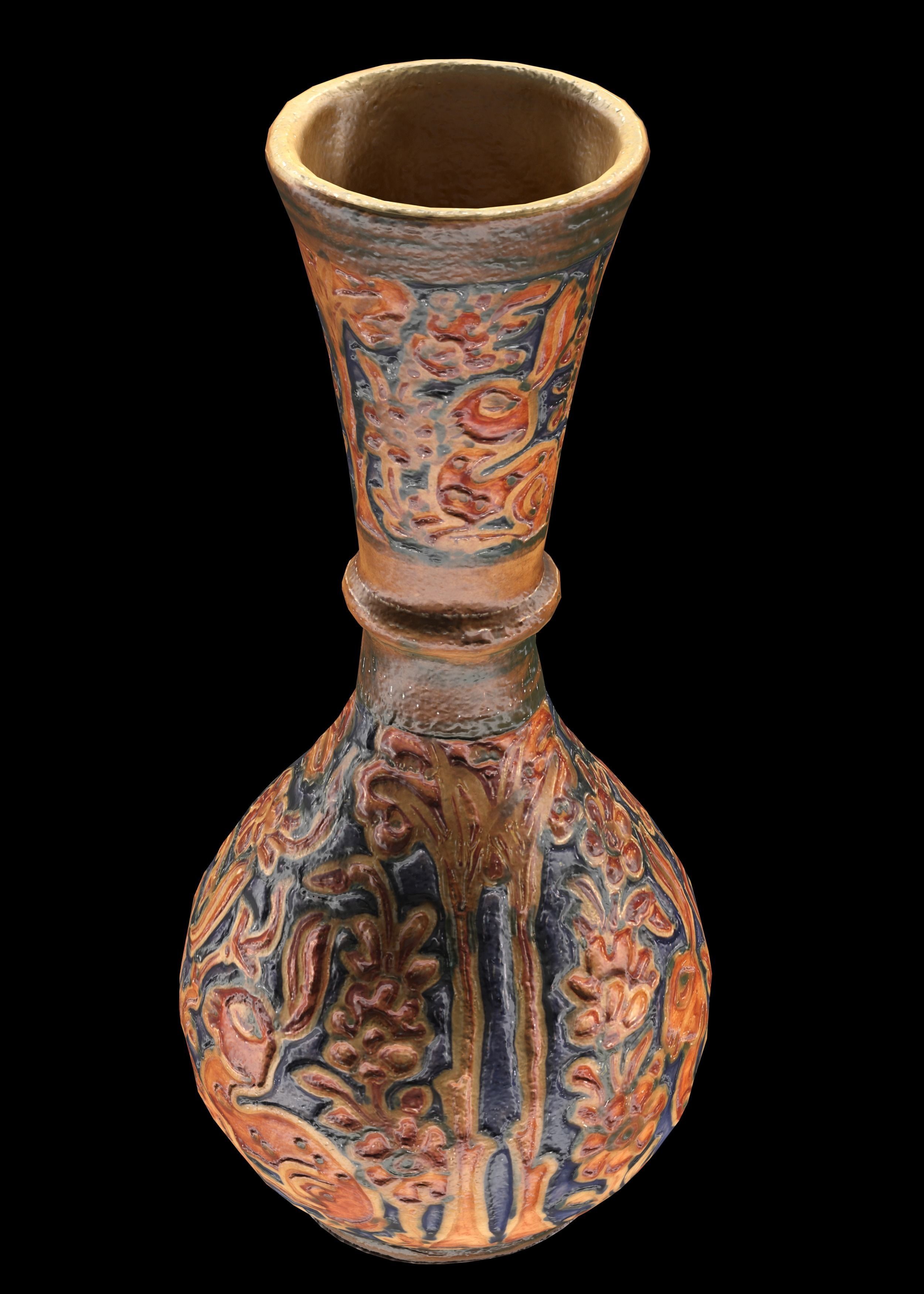 persian pottery vase n02 Low-poly 3D model_4