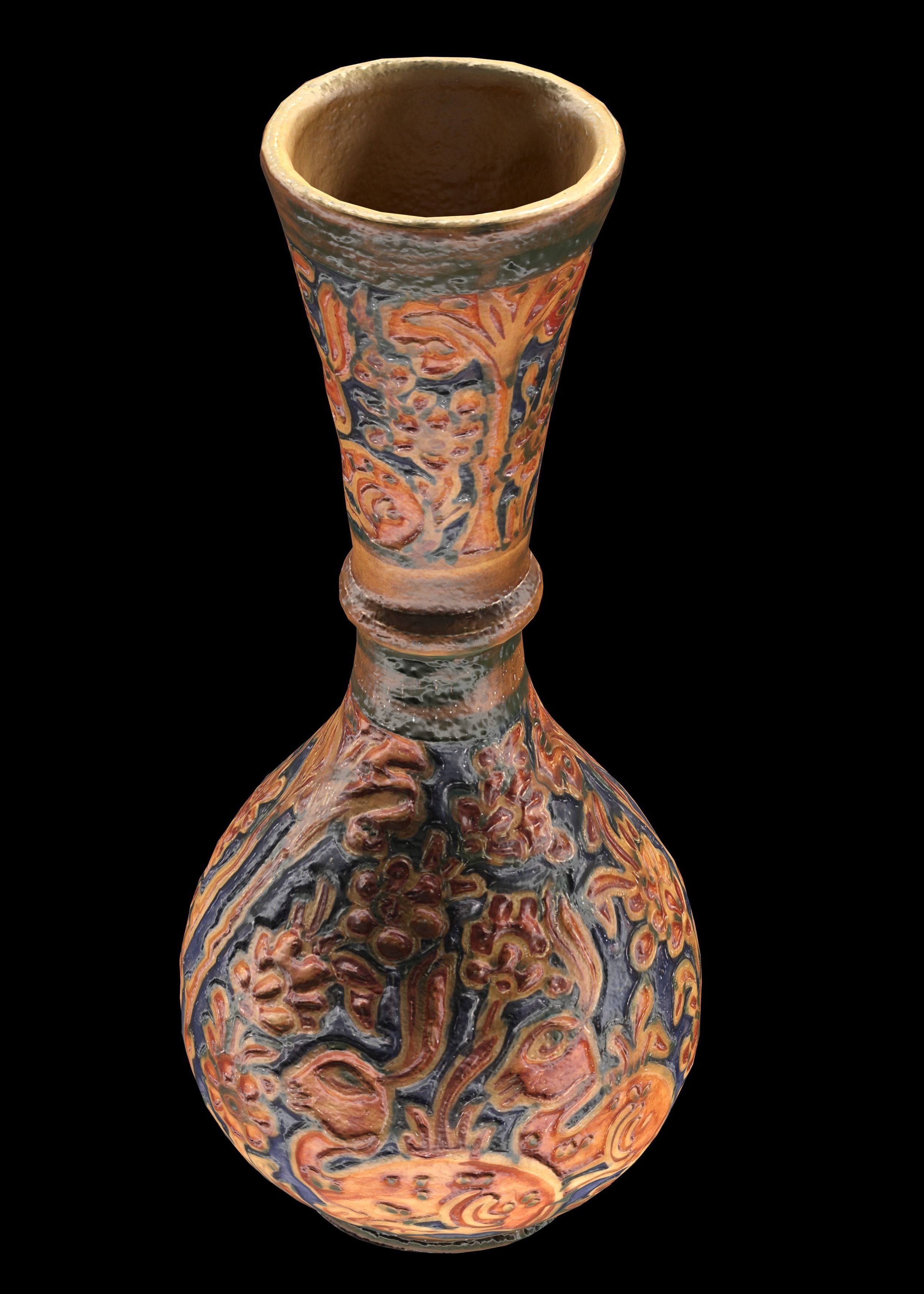 persian pottery vase n02 Low-poly 3D model_3