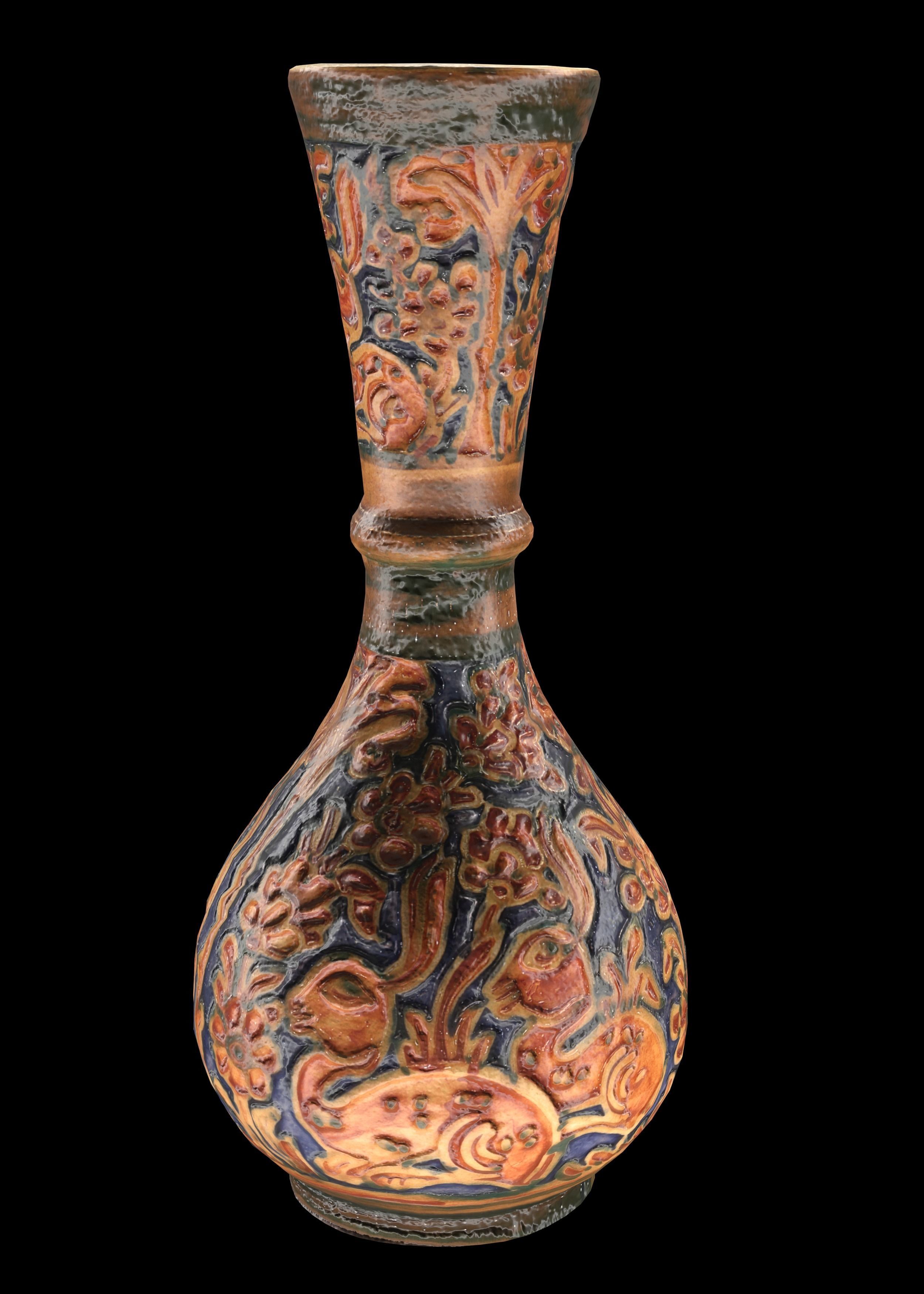 persian pottery vase n02 Low-poly 3D model_1