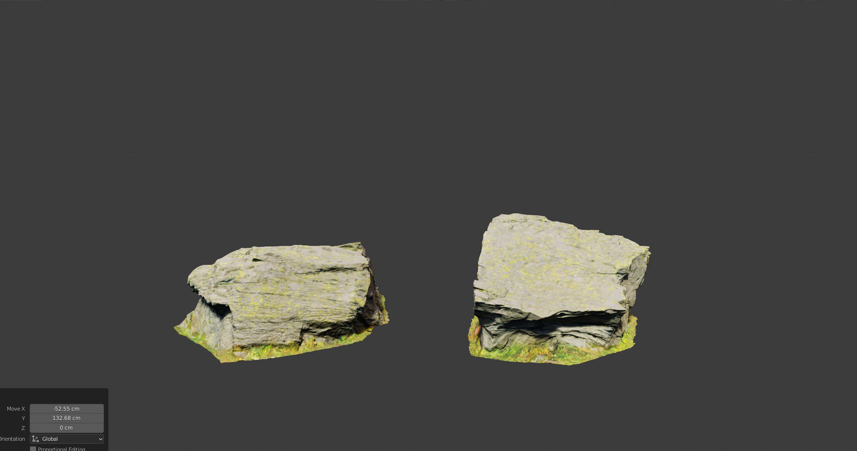 PBR rocks stones set grassland scanned Low-poly 3D model_7