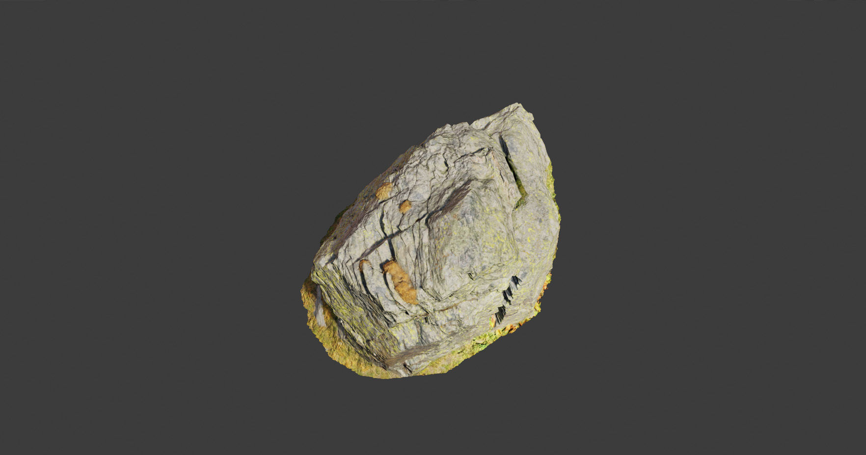 PBR rocks stones set grassland scanned Low-poly 3D model_16