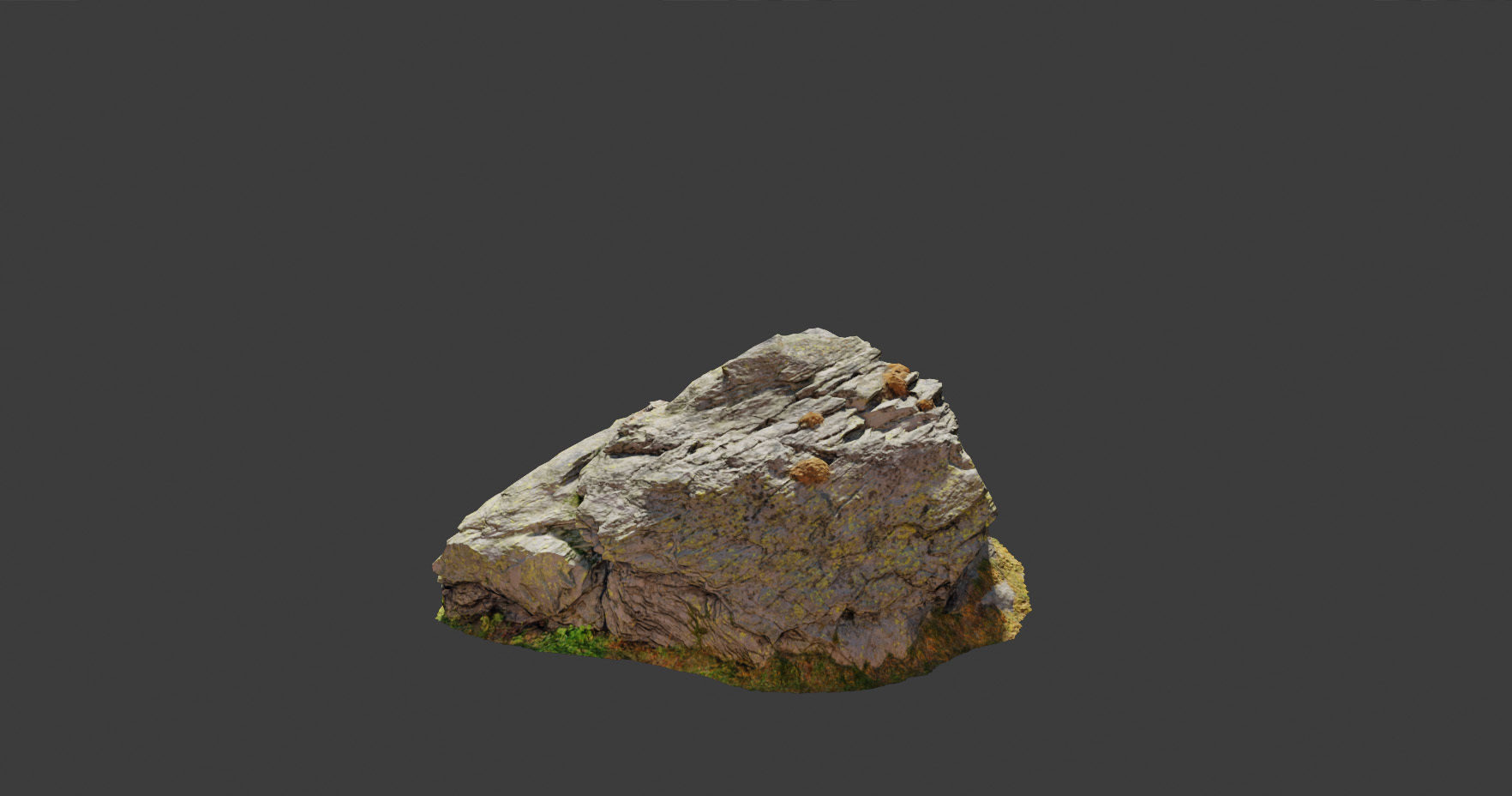 PBR rocks stones set grassland scanned Low-poly 3D model_12
