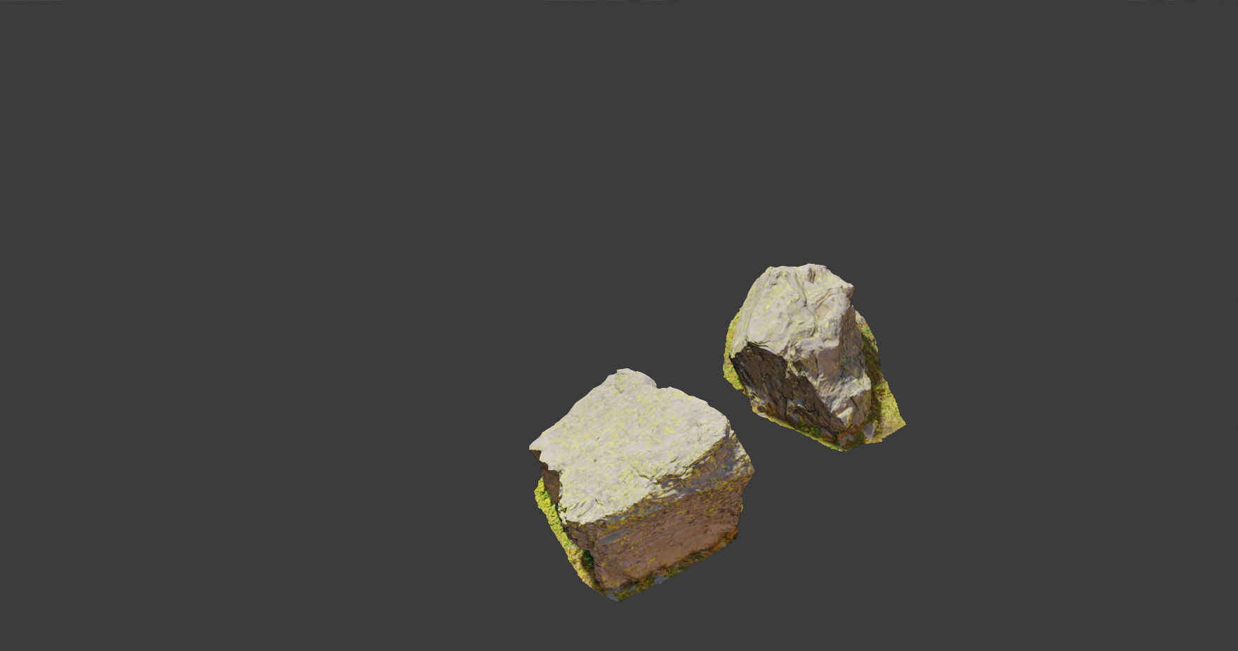 PBR rocks stones set grassland scanned Low-poly 3D model_11