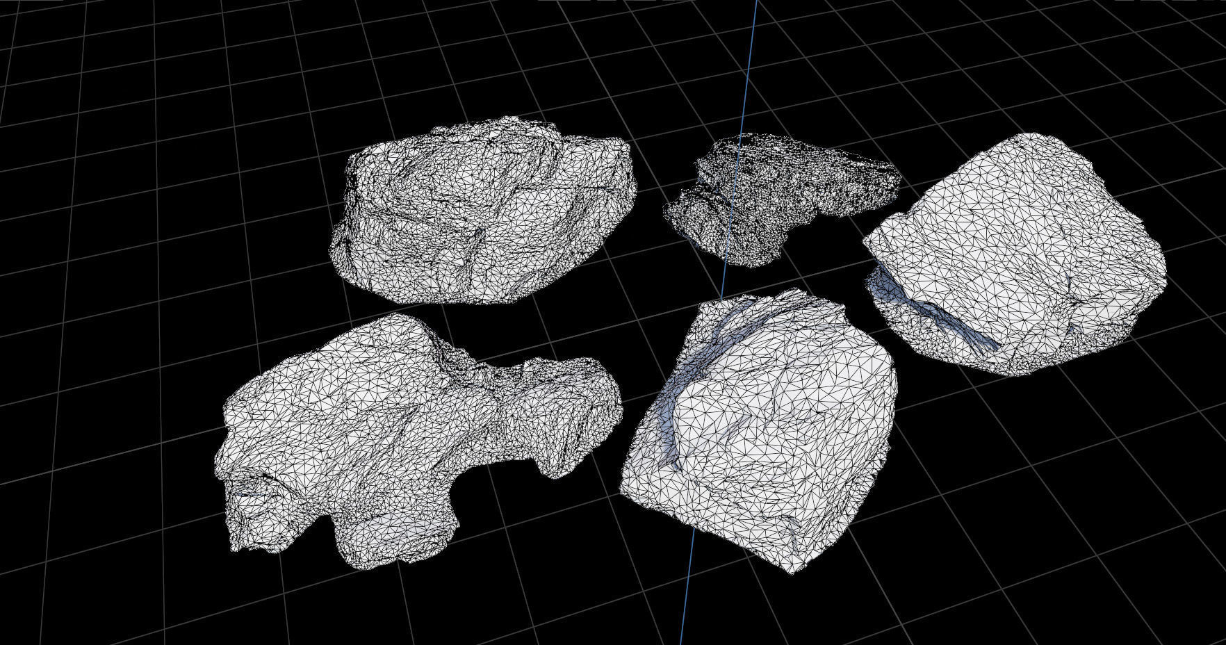 PBR rocks stones set grassland scanned Low-poly 3D model_3