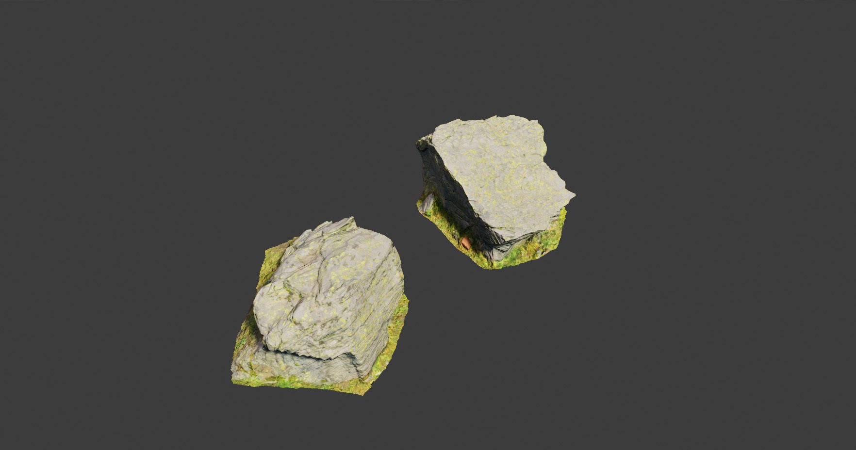 PBR rocks stones set grassland scanned Low-poly 3D model_8
