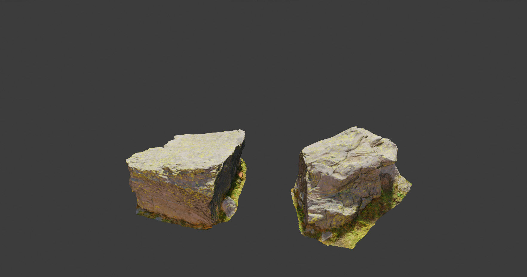 PBR rocks stones set grassland scanned Low-poly 3D model_10