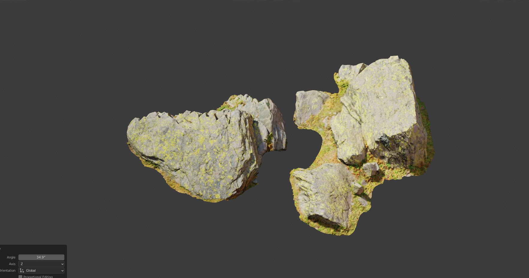 PBR rocks stones set grassland scanned Low-poly 3D model_6