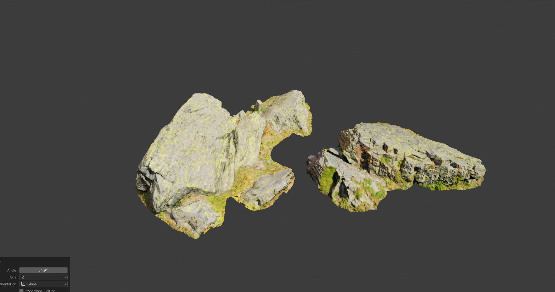 PBR rocks stones set grassland scanned Low-poly 3D model_5