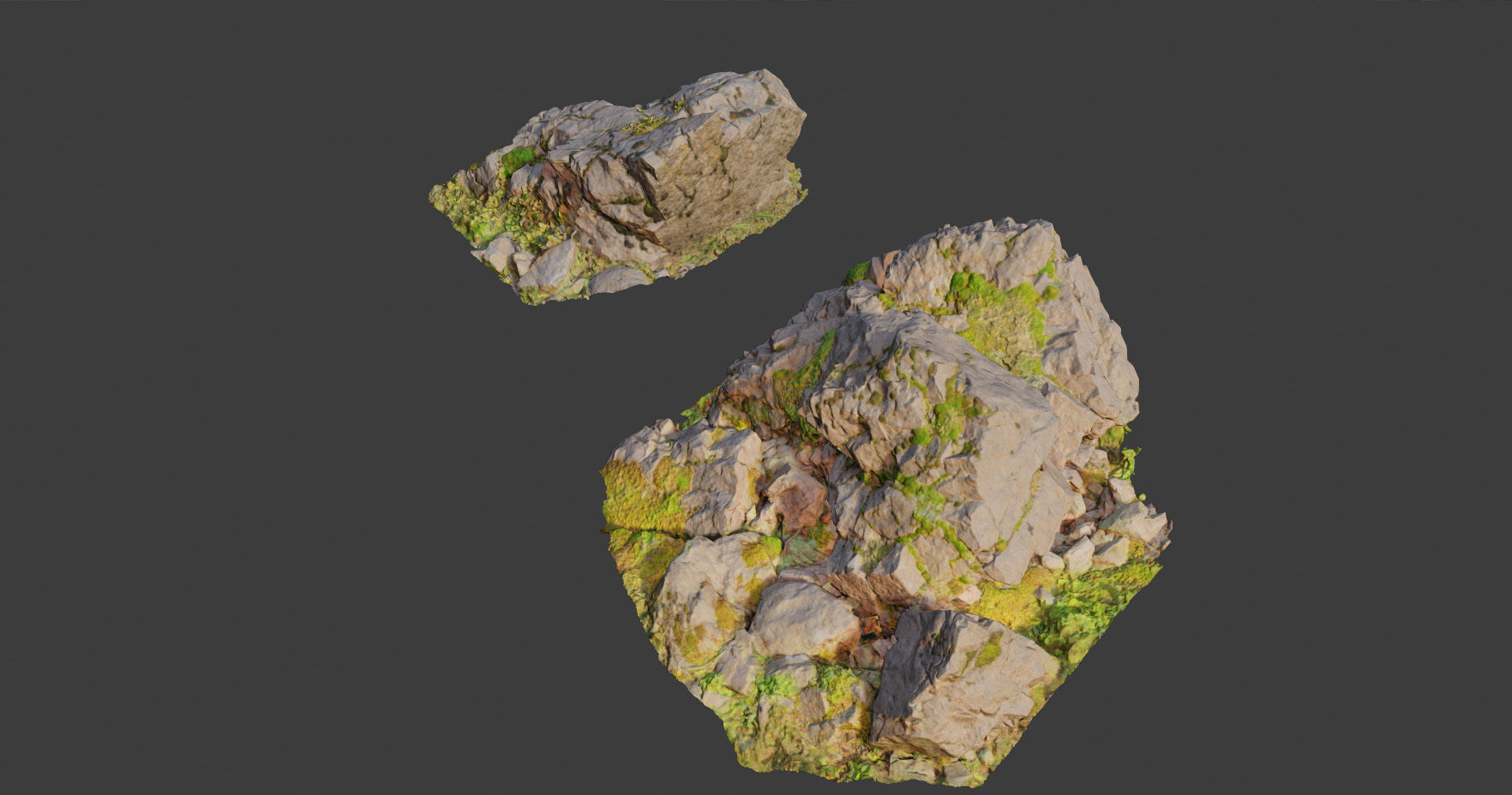 PBR rocks stones set grassland scanned Low-poly 3D model_8