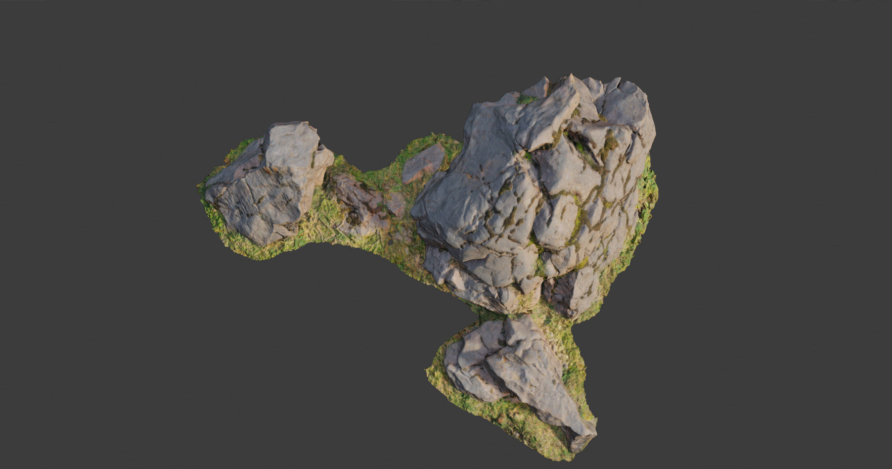 PBR rocks stones set grassland scanned Low-poly 3D model_16