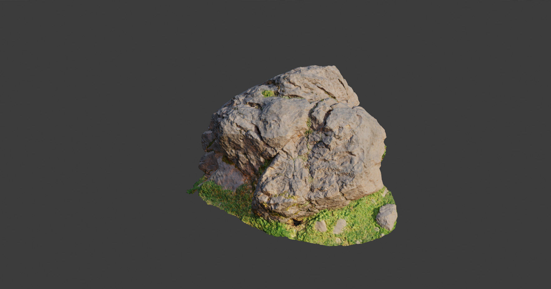 PBR rocks stones set grassland scanned Low-poly 3D model_3