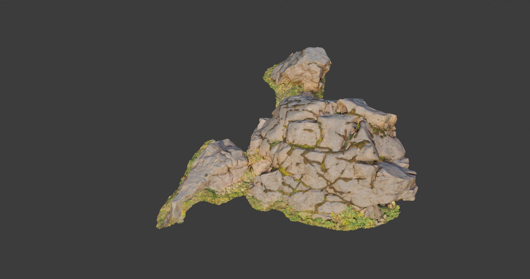 PBR rocks stones set grassland scanned Low-poly 3D model_13