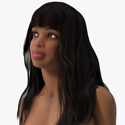 Young Woman Light Skin Black Standing Pose 3D model