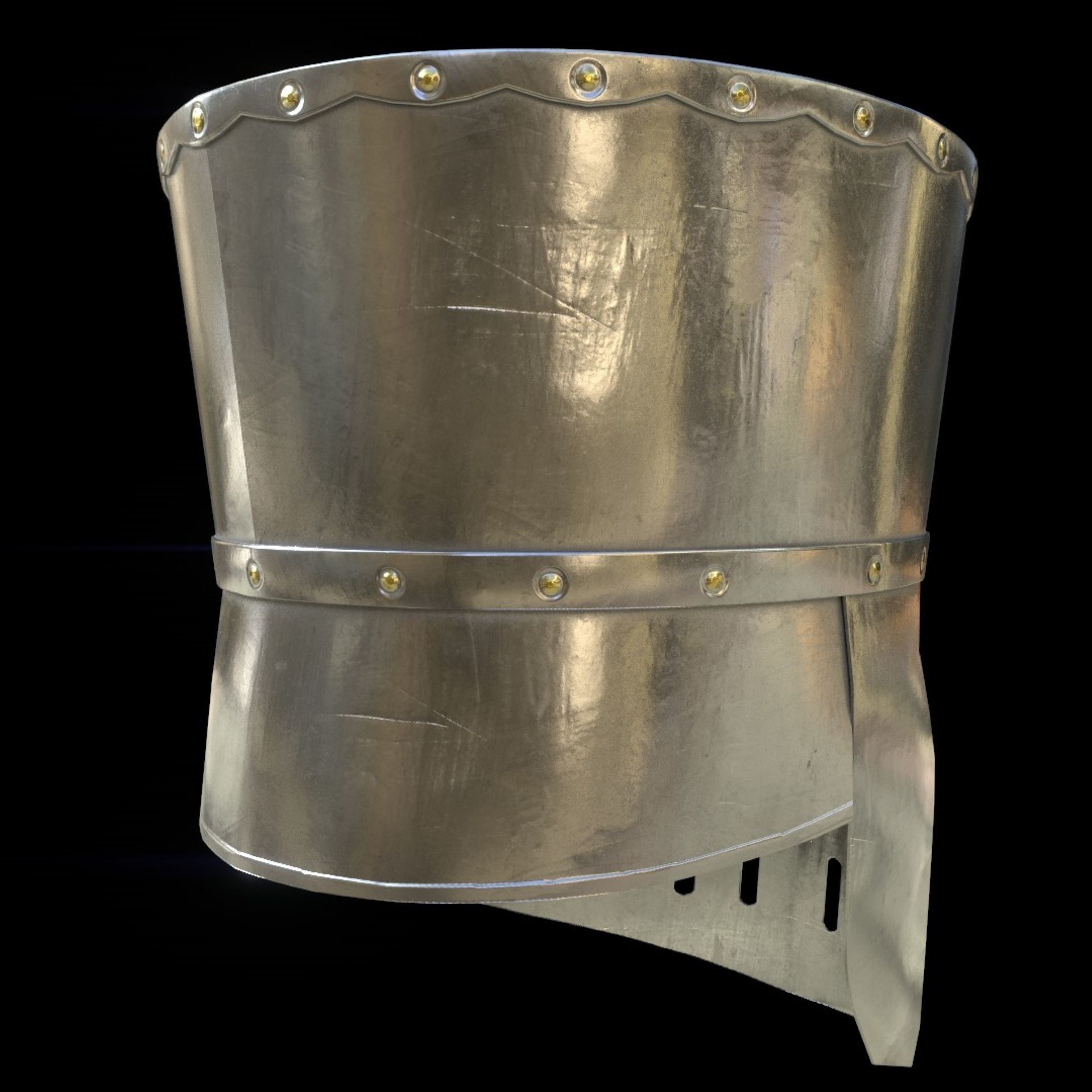 Medieval Knight helmets Pack Low-poly 3D model_28