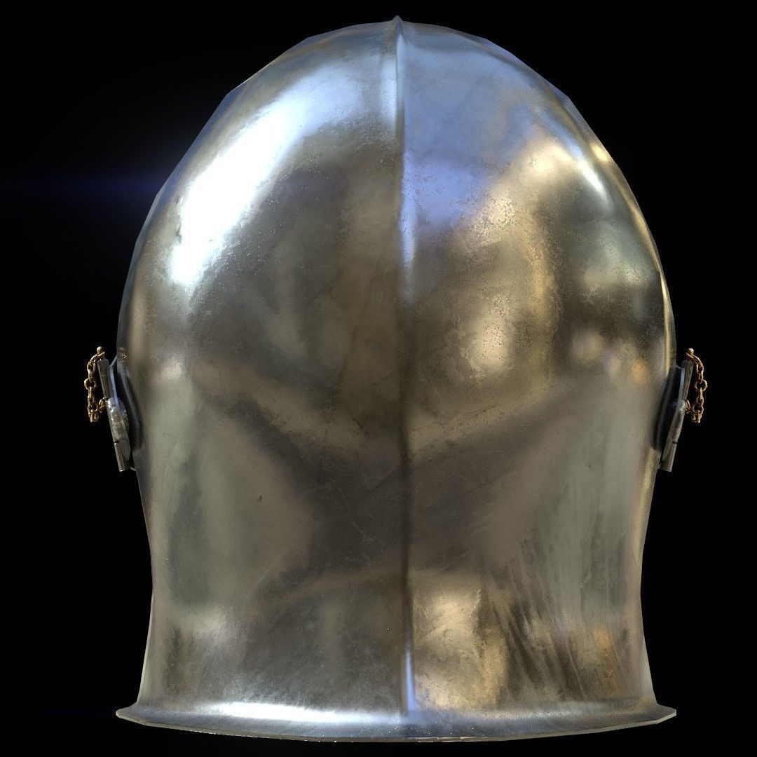 Medieval Knight helmets Pack Low-poly 3D model_44