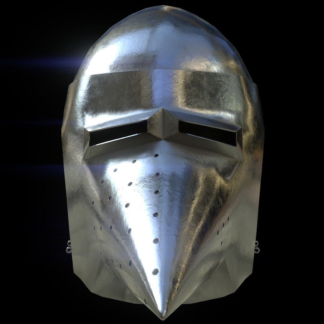 Medieval Knight helmets Pack Low-poly 3D model_32