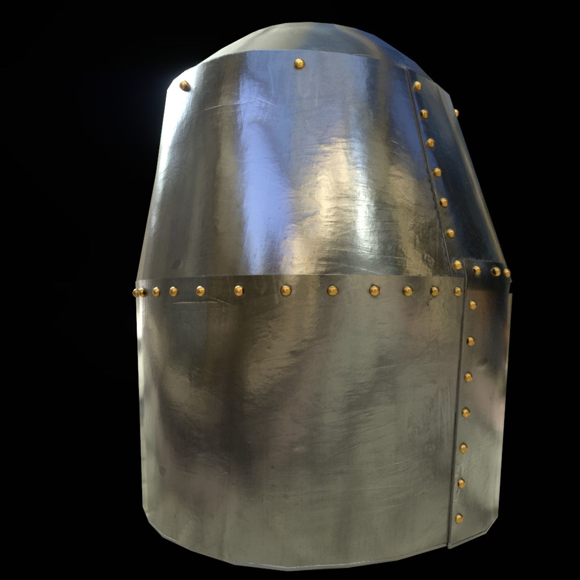 Medieval Knight helmets Pack Low-poly 3D model_5