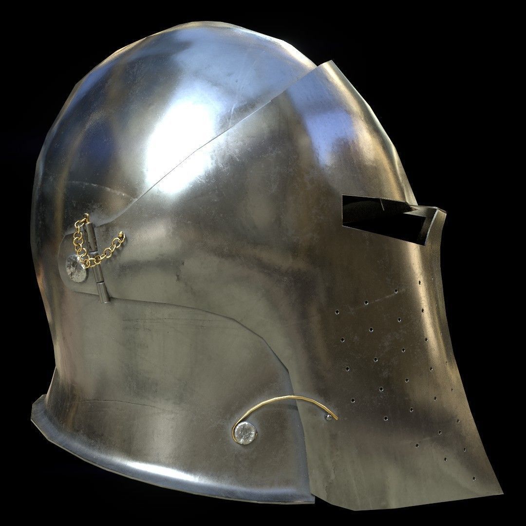 Medieval Knight helmets Pack Low-poly 3D model_45