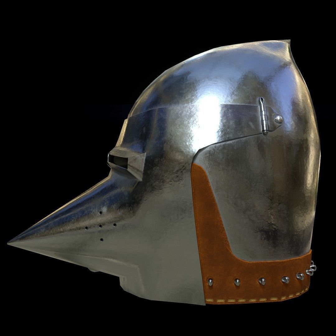 Medieval Knight helmets Pack Low-poly 3D model_34