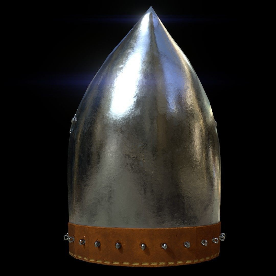 Medieval Knight helmets Pack Low-poly 3D model_36