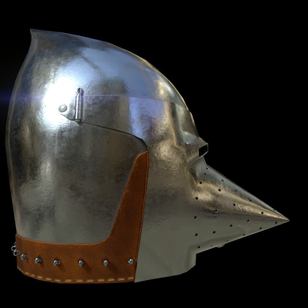 Medieval Knight helmets Pack Low-poly 3D model_38