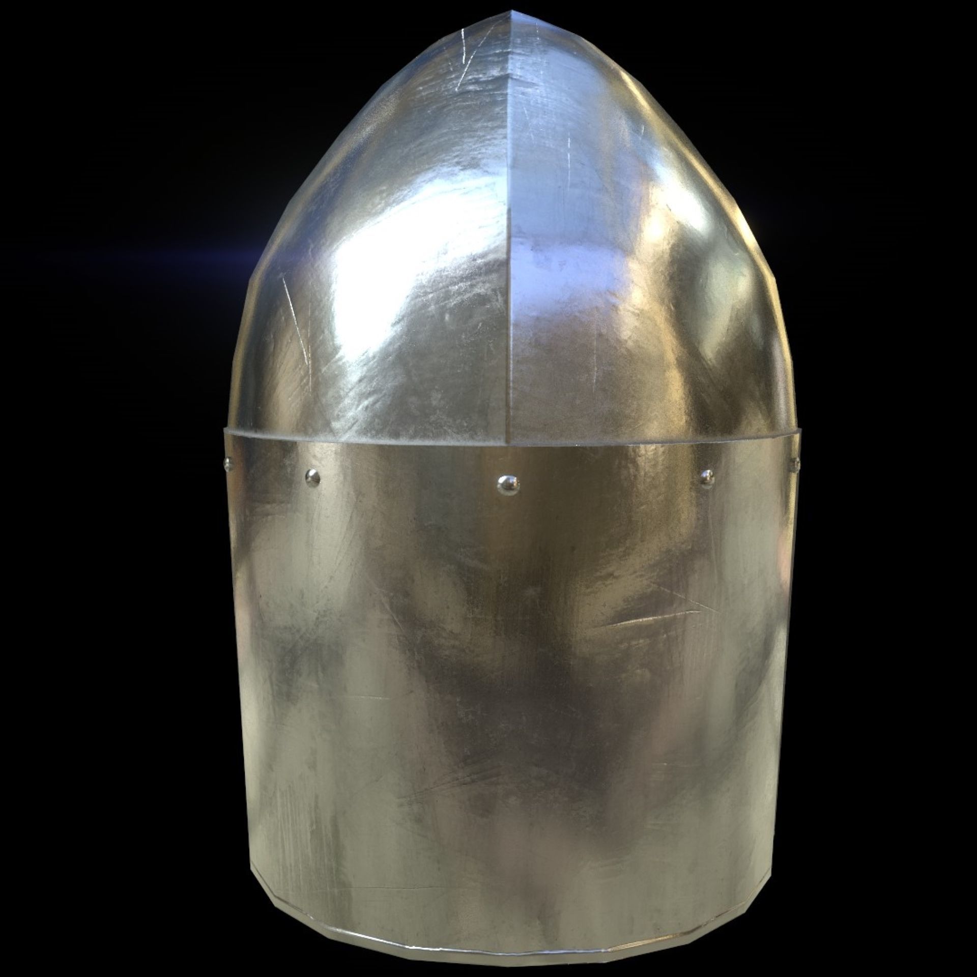 Medieval Knight helmets Pack Low-poly 3D model_13